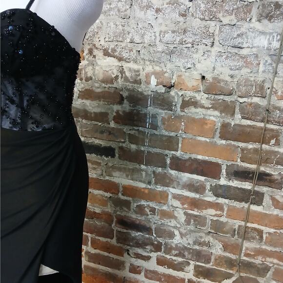 Mac Duggal Ieena Corset Dress Womens Size 2 Black Beaded Formal Evening Gown - Picture 10 of 11